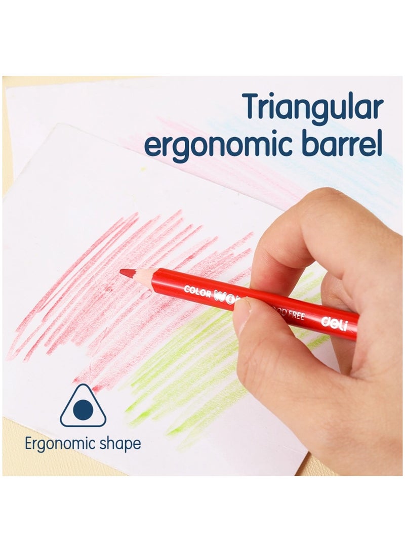 Deli 12-Piece Mini Colour Pencils Multicolour - Image 2