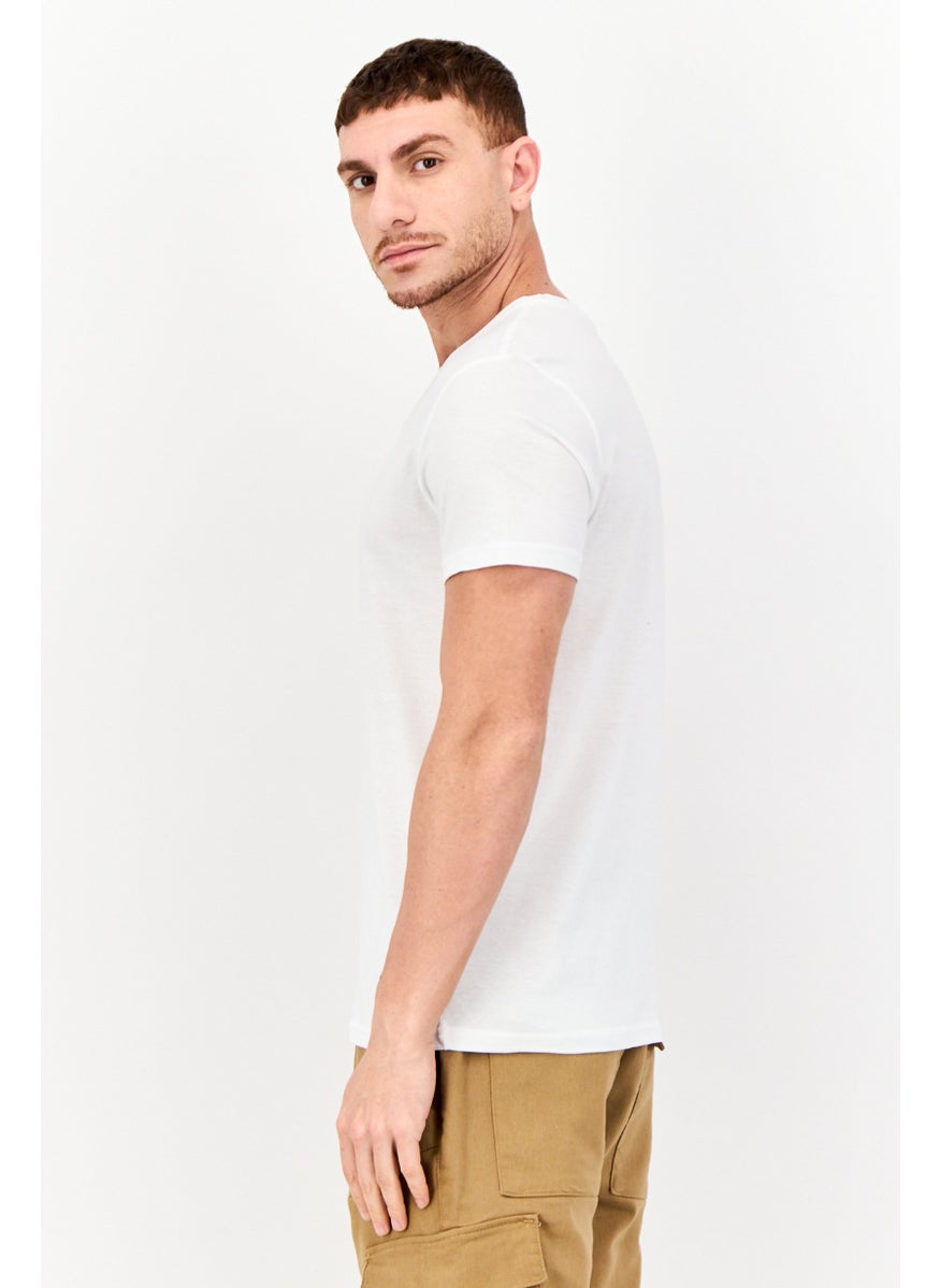 MESSI - Men Crew Neck Short Sleeves Brand Logo T-shirt, Bright White - Image 1