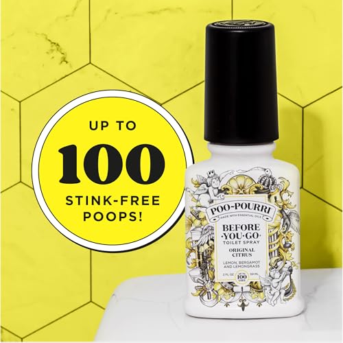 Poo-Pourri Before-You-Go Toilet Spray, Original Citrus, 2 Fl Oz, Up to 100 Uses, Bathroom Odor Deodorizer with Essential Oils for Home or Work, Travel Essentials, TSA Approved Size, Lemon Bergamot - Image 4