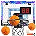 AOKESI Mini Basketball Hoop Indoor with Scorer and BatteriesInside Basketball Hoop Over The Door with Colorful LED LightingToy Basketball Gifts for Boys Girls Teens Adults Blue - Image 3