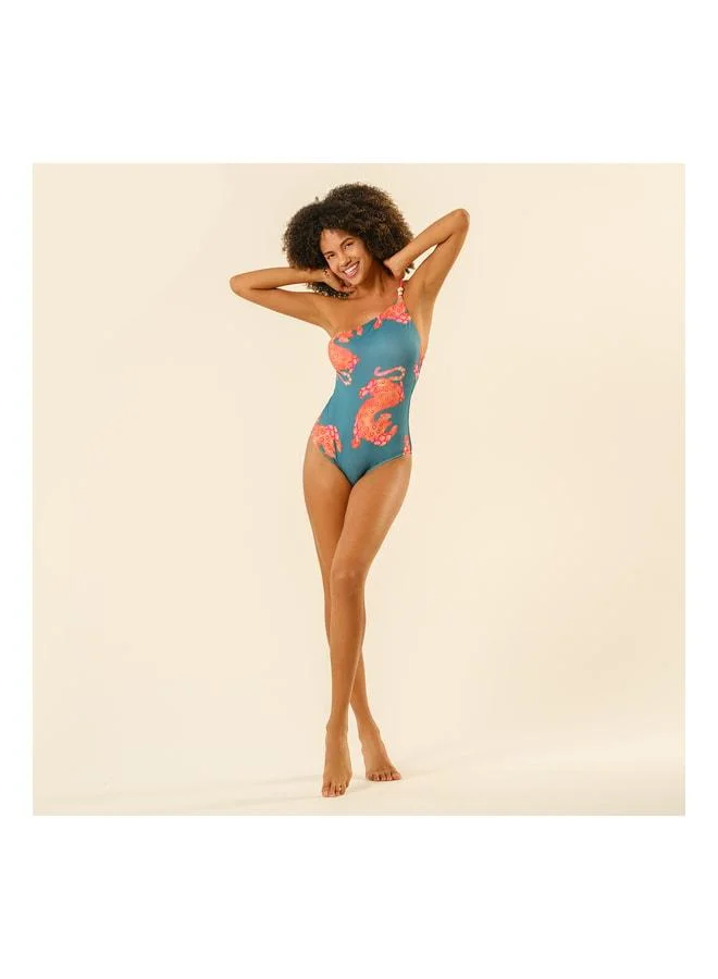 Zsa Zsa Zsu  Daphne One-Shoulder Strap Swimsuit 23x21 cm Green. for Women | Best Price UAE