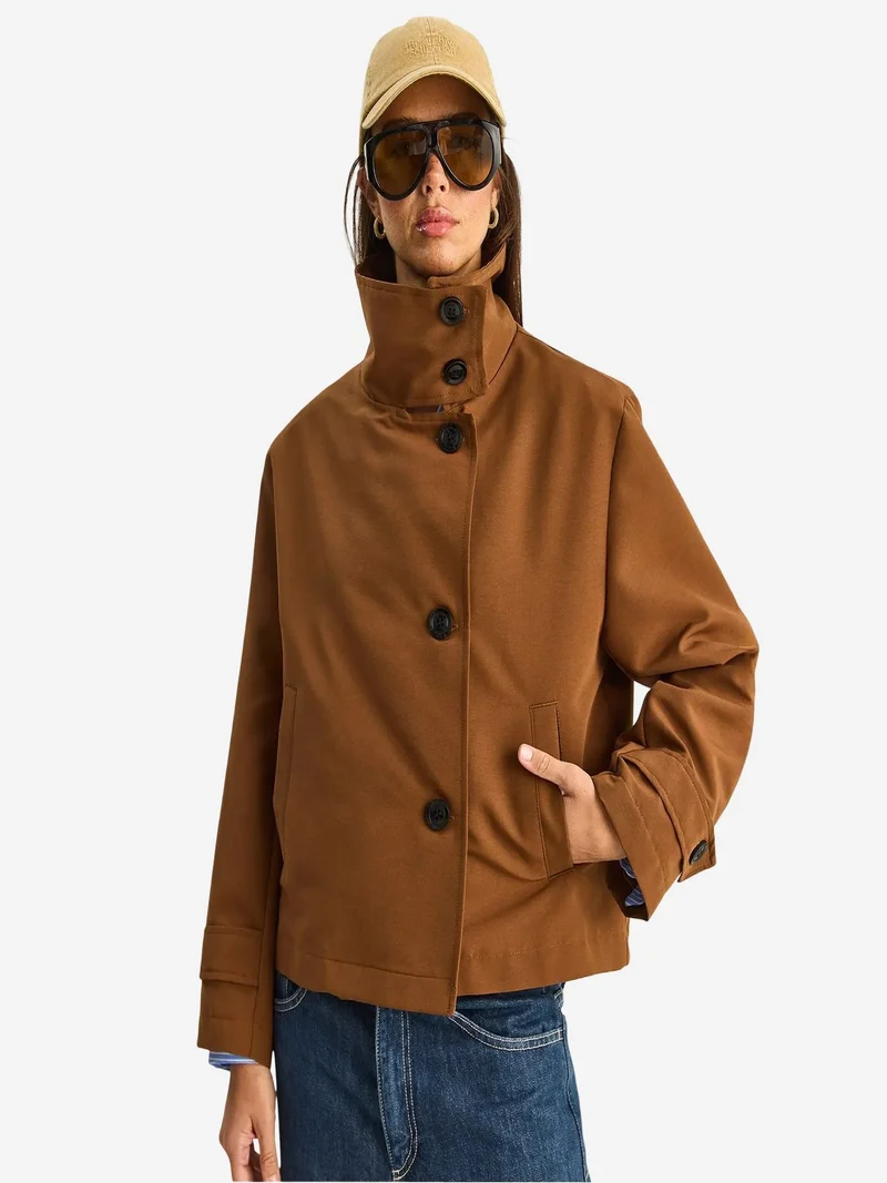 بيانكو لوتشي LUCCI Short Mandarin Collar Trench Coat