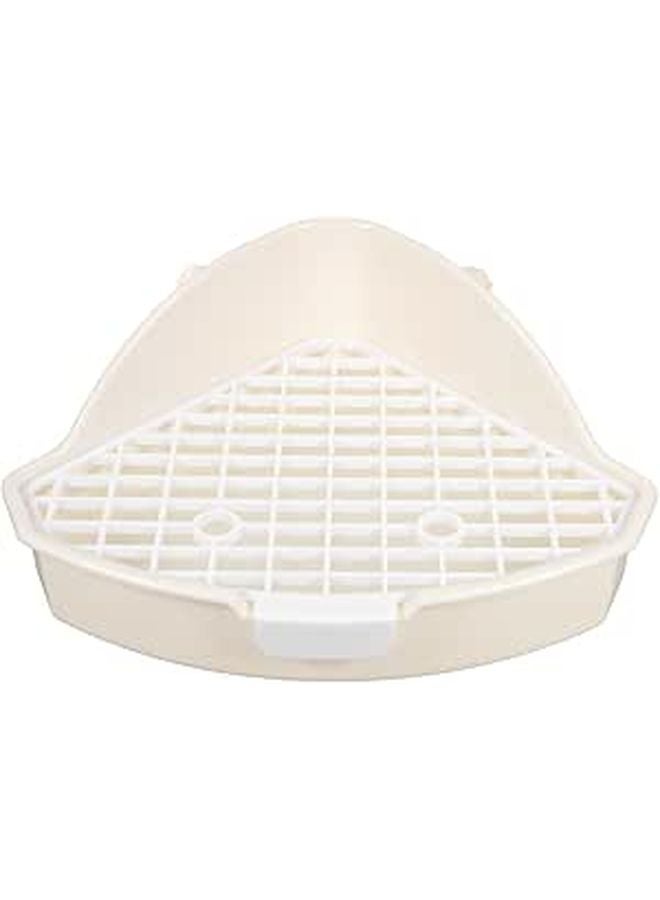 Triangle Rabbit Litter Box Corner Potty Trainer Cage For Small Animals Bunny Guinea Pigs White - Image 1