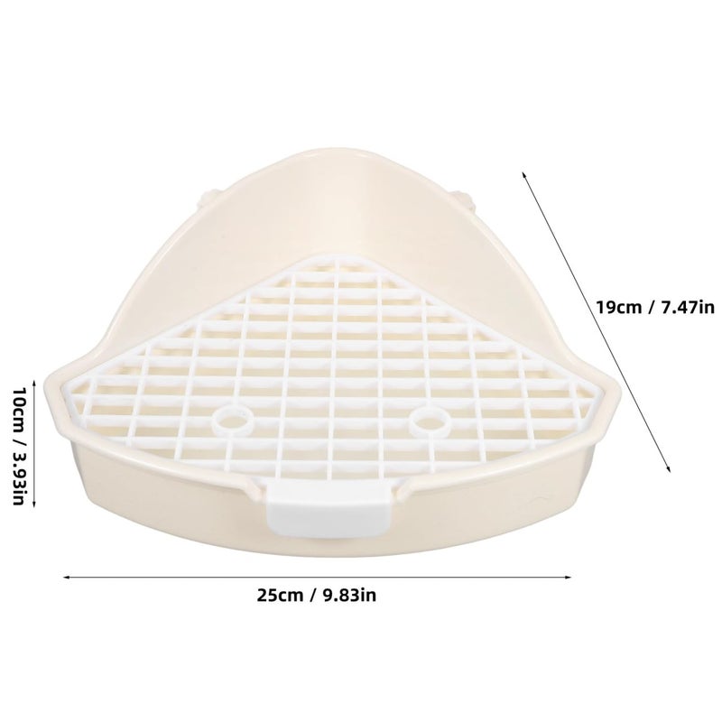 Triangle Rabbit Litter Box Corner Potty Trainer Cage For Small Animals Bunny Guinea Pigs White - Image 5