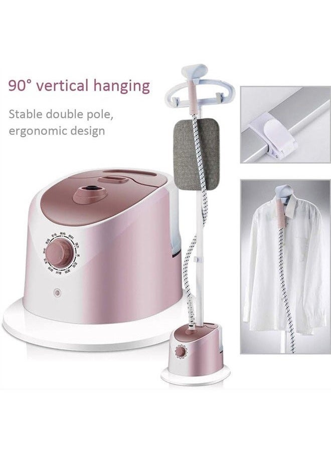 XiuWoo Clothes Household Vertical Garment Steamer 1800W Small Hanging Ironing Machine Steam Iron Hand-Held Ironing Machine, with Ironing Board And 1.8L Water Tank,with Telescopic Rod and Insulated Air Duct,Pink  - Image 2