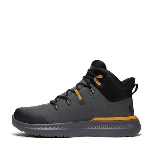 Timberland PRO Mens Intercept Mid Steel Safety Toe Industrial Athletic Work Shoe Dark GreyYellow 11W - Image 3