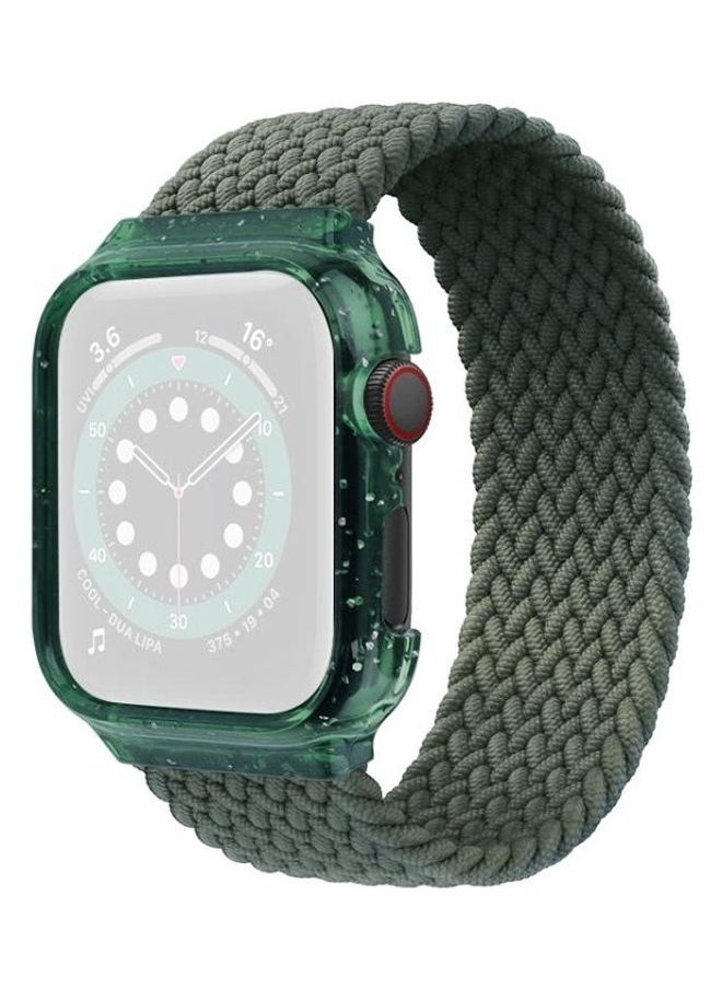 NIBEMINENT - Replacement Watch Band For Apple Series 7 41mm/6 & SE 5 4 40mm/3 2 1 38mm Dark Olive Green - Image 1