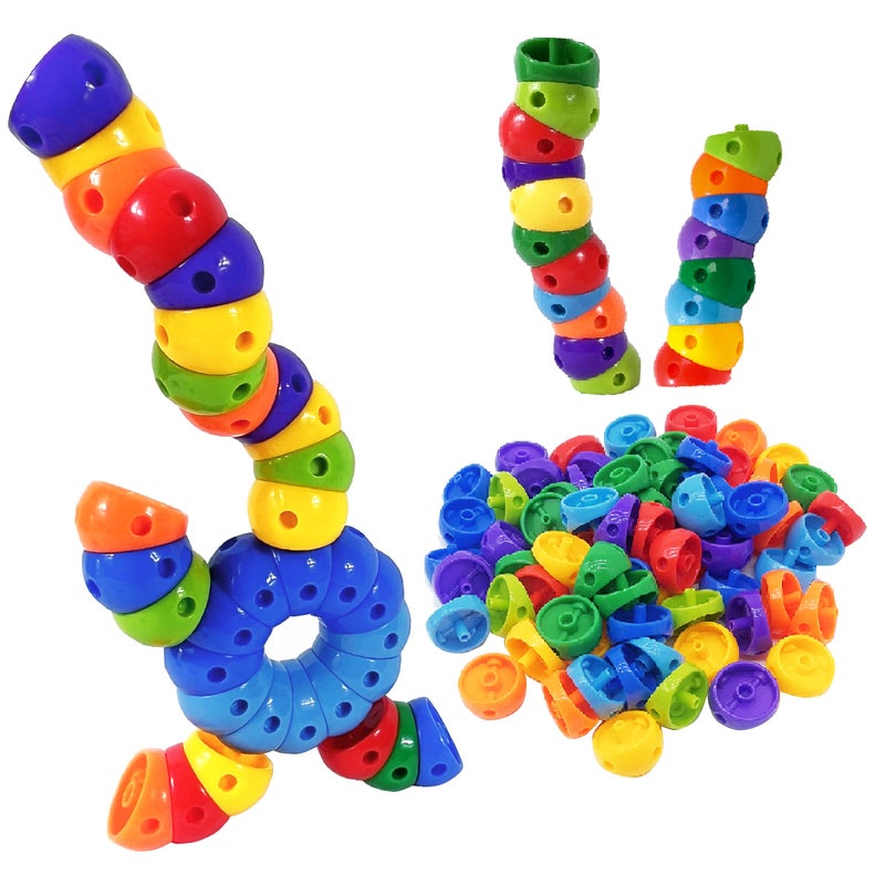 KUTOI Snap n Twist Building Toys - Wocky Blocks - 80 Piece STEM Snap Cubes for Preschool & Elementary School, Tactile Sensory Toys for Boys & Girls, Ages 3+ - Image 5