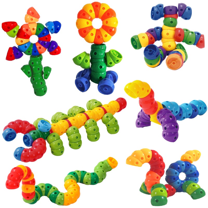KUTOI Snap n Twist Building Toys - Wocky Blocks - 80 Piece STEM Snap Cubes for Preschool & Elementary School, Tactile Sensory Toys for Boys & Girls, Ages 3+ - Image 3