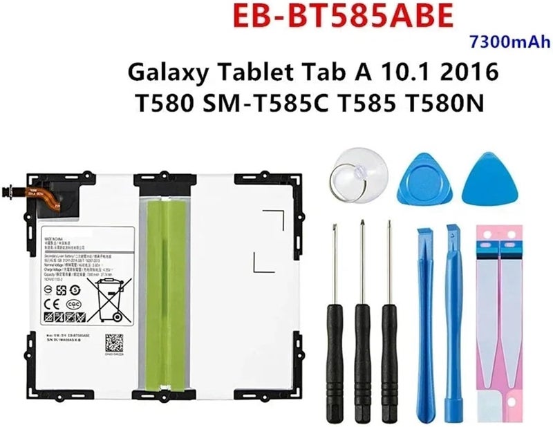 EB-BT585ABE 7300mAh Battery for Tablet Tab A 10.1 2016 T580 SM-T585C T585 T580N with Tools - Image 2
