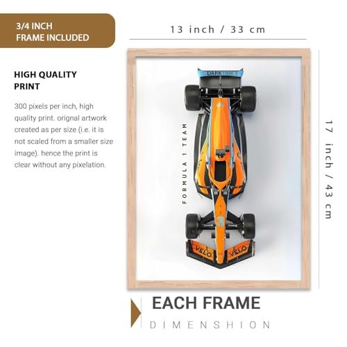 kotart Big Porsche 911 GT3RS Cars Framed Posters Gift Items for Boys Room Wall Decoration Bedroom Living Room Office Studio Decor | Car Poster Frame for Wall Décor Set Of 3 Size (13 X 17 inch) - Image 2