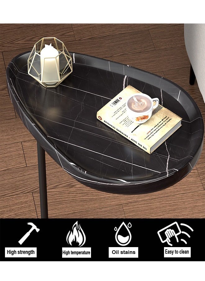 fashionhome - Modern Design Luxury Coffee Tables Oval Marble Design Living Room Home Furniture 45 x 30 x 60 cm - Image 1