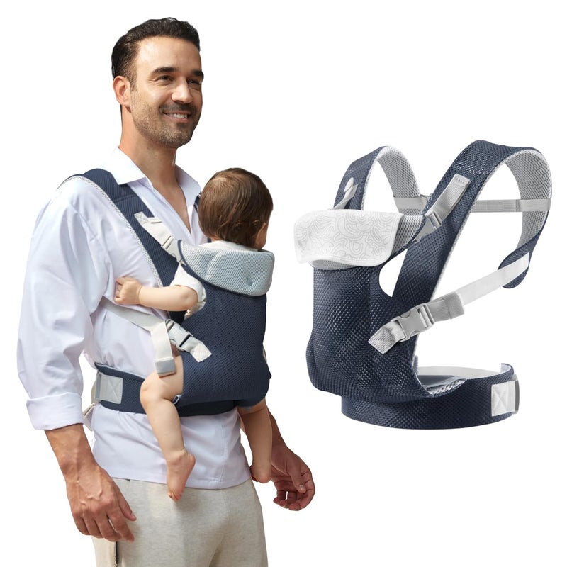 IULONEE Baby Carrier Newborn to Toddler Ergonomic Baby Carrier Adjustable Toddler Carrier for Newborn Baby Carrier Sling Infant Portable Front  Back Backpack Carry Within 33lbs Navy Blue - Image 1
