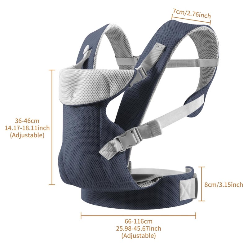 IULONEE Baby Carrier Newborn to Toddler Ergonomic Baby Carrier Adjustable Toddler Carrier for Newborn Baby Carrier Sling Infant Portable Front  Back Backpack Carry Within 33lbs Navy Blue - Image 3