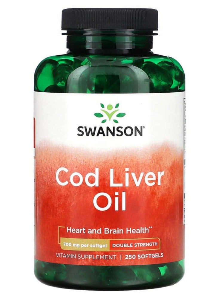 سوانسون‏, زيت كبد سمك القد ، قوة مضاعفة ، 700 ملجم ، 250 كبسولة هلامية