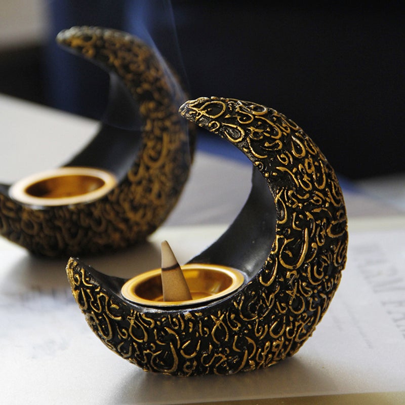 1Pc Decorative Incense Burner Household Censer Shaped Censer (Black) - Image 1