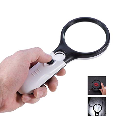 Koyet 3 LED Light 3X & 45x Magnifying Glass for Ideal for Reading, Crafts, Hobby (M.Glass round-3X 45X) - Image 1