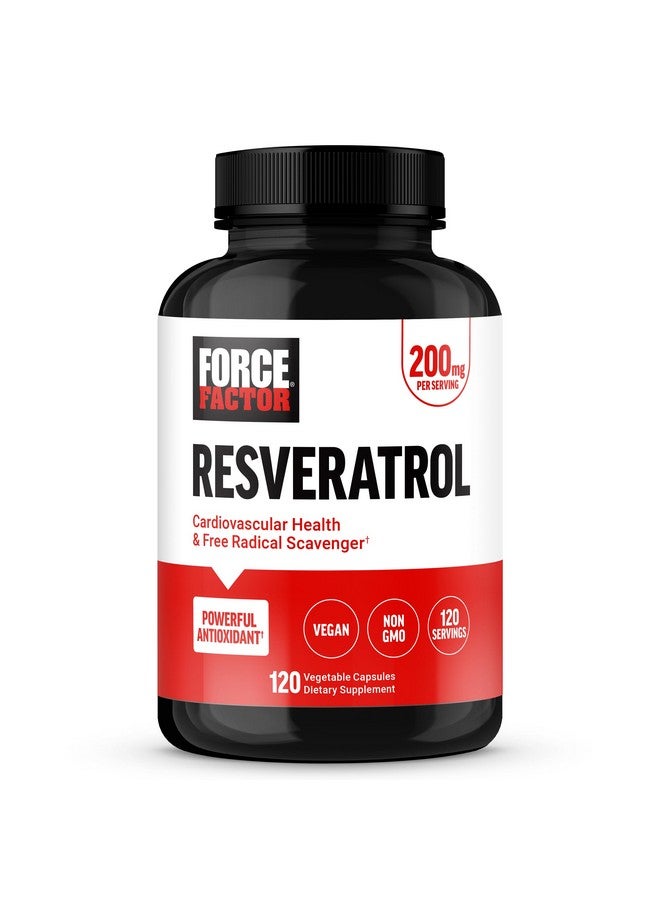 فوريس فاكتور مكمل ريسفيراترول FORCE FACTOR لدعم صحة القلب، ومكمل مضاد للأكسدة ومزيل للجذور الحرة مصنوع من عشبة العقدة اليابانية، نباتي، غير معدّل وراثيًا، 120 كبسولة نباتية - Image 1