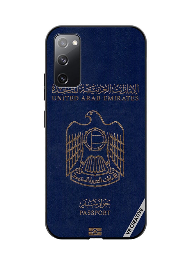 VR CREATIVE Protective Case Cover For Samsung Galaxy S20 FE 5G Uae Passport Design Multicolour - Image 1