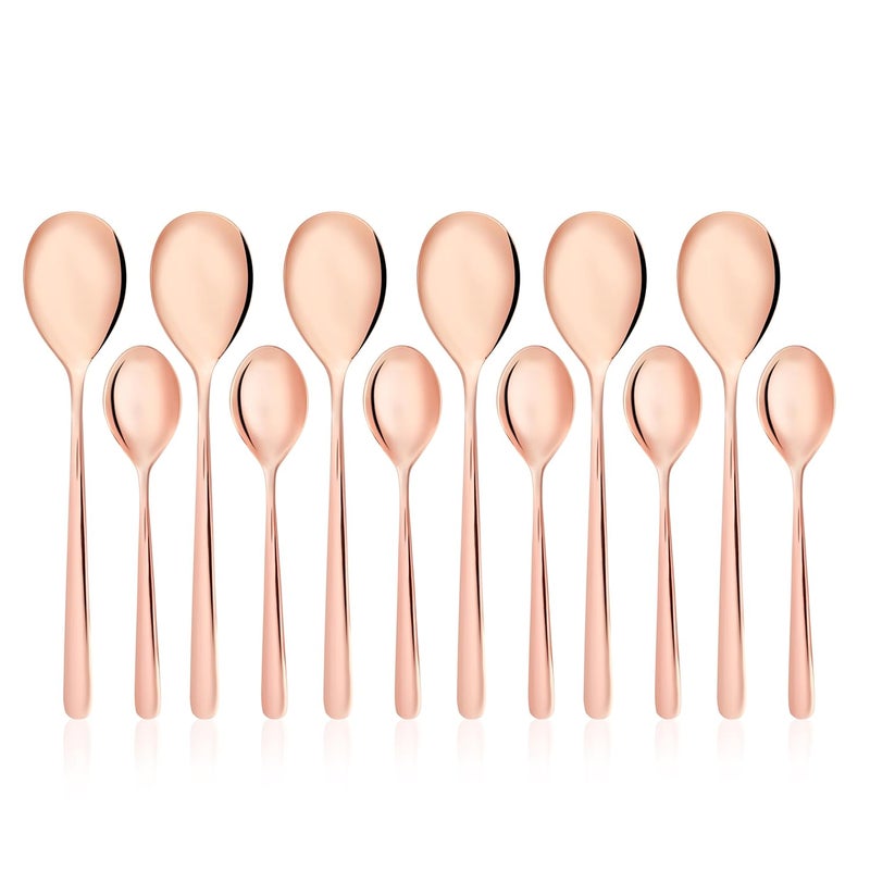 Krupasadhya Stainless Steel Flatware Cutlery Spoons Tableware for HomeHotelRestaurant Spoon Set 12 - Image 1