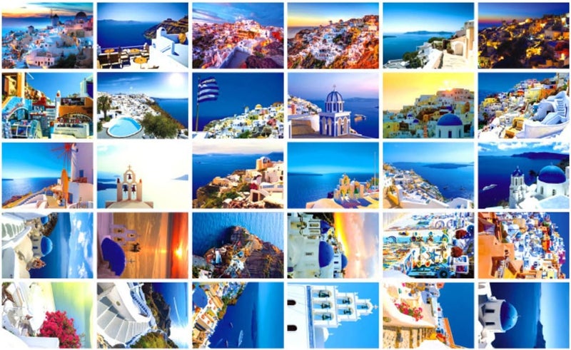 HOSTEESSCHOICE Travel postcards,Set of 30 Post cards variety pack depicting from Around the World Famous Travel Sites,Assorted Postcards Bulk, 4 x 6 -Santorini - Image 1