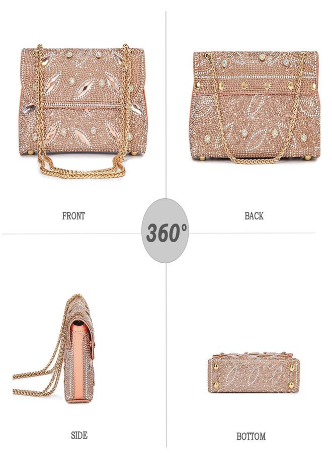 BBTT.ful Bling Bling Rhinestones Purses for Women Chain Shoulder Bags Sparkly Evening Bags for Cocktail Prom Party Wedding, Blue - Image 5