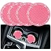 Tyhaui 4PCS Bling Coaster 275 Inch Auto Car Cup Holder Insert Coasters Silicone AntiSlip Crystal Rhinestone Drink Mat Universal Vehicle Interior Accessories for Women Girls Pink - Image 2