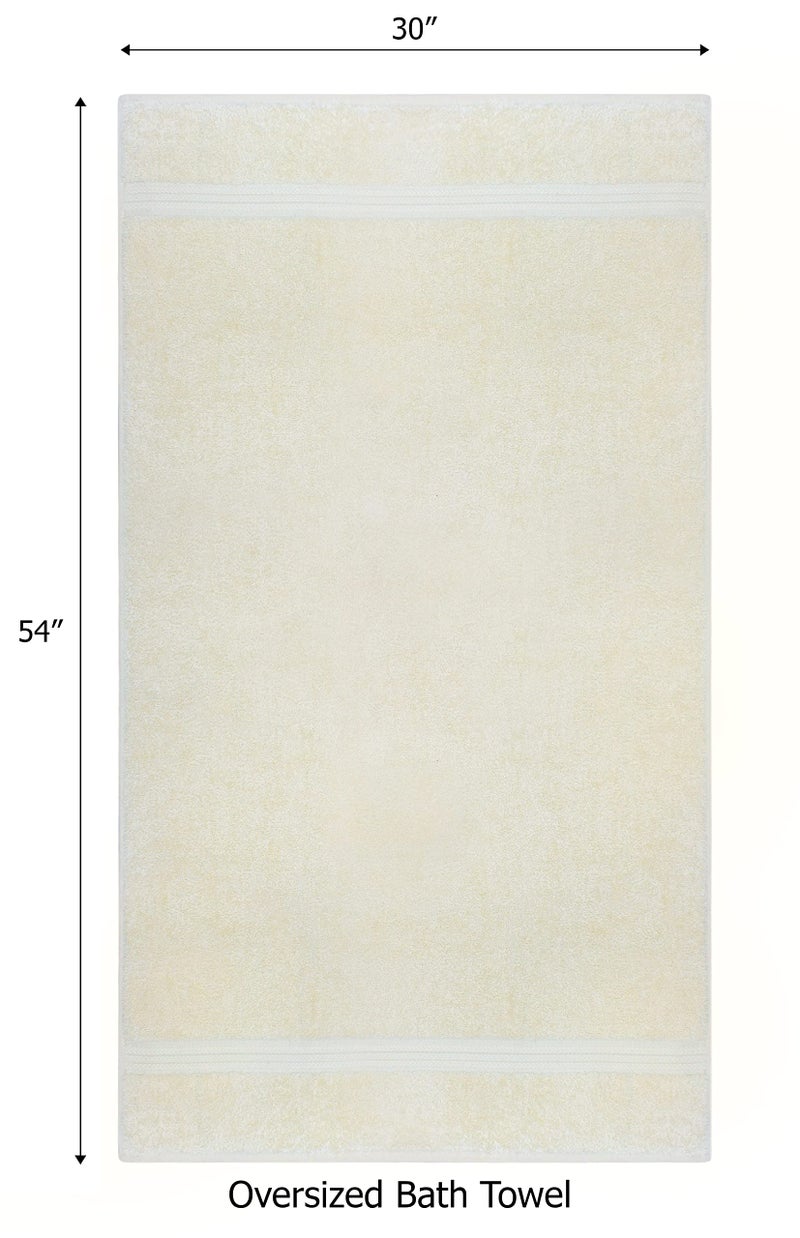 COTTON CRAFT Ultra Soft Bath Towels - 4 Pack XL Bathroom Towel Set - Oversized 30x54 - Absorbent Everyday Luxury Hotel Bathroom Spa Gym Shower Beach Pool Travel Dorm - 100% Cotton - 580 GSM - Ivory - Image 2