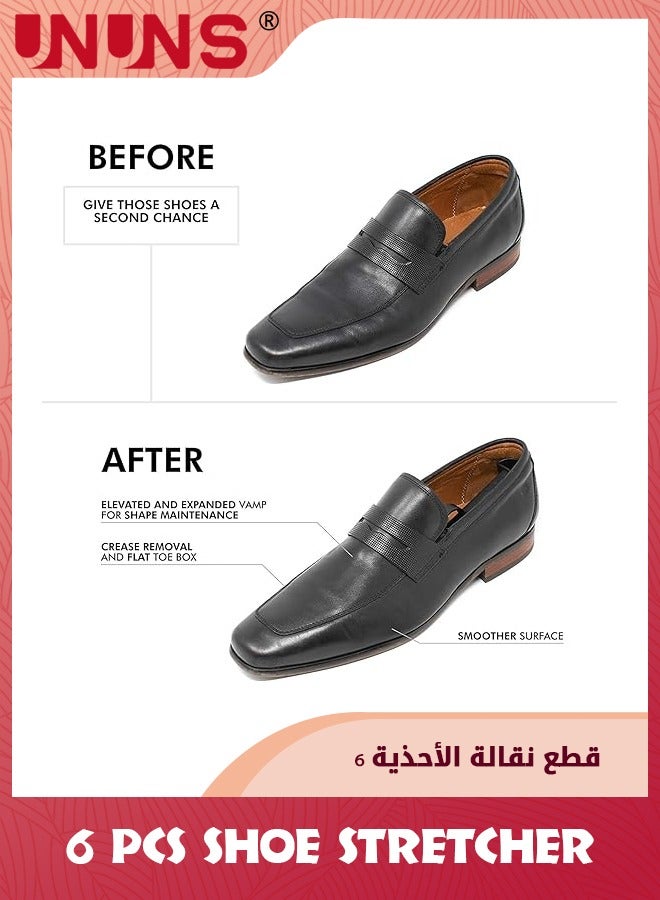 UNUNS Shoe Stretcher,6 Pair Plastic Adjustable Length Men Shoe Tree Stretcher,Wide Feet Shoe Stretchers Shoe Tree Stretcher Shaper For Men With Tension Spring Coil For Most Shoes,Black - Image 3