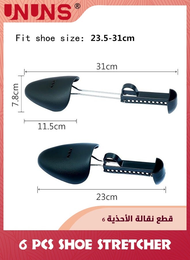 UNUNS Shoe Stretcher,6 Pair Plastic Adjustable Length Men Shoe Tree Stretcher,Wide Feet Shoe Stretchers Shoe Tree Stretcher Shaper For Men With Tension Spring Coil For Most Shoes,Black - Image 5