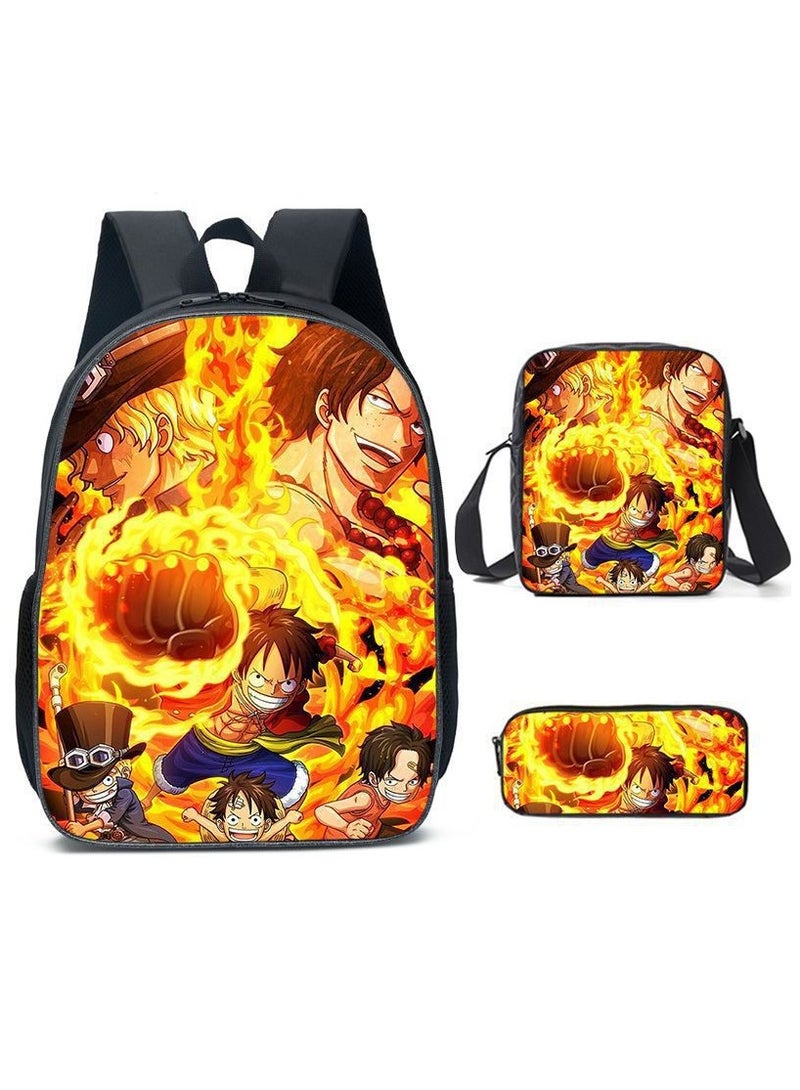 New Cartoon Animation Backpack For Primary And Secondary School Students Three-Piece Set 29*16*42cm