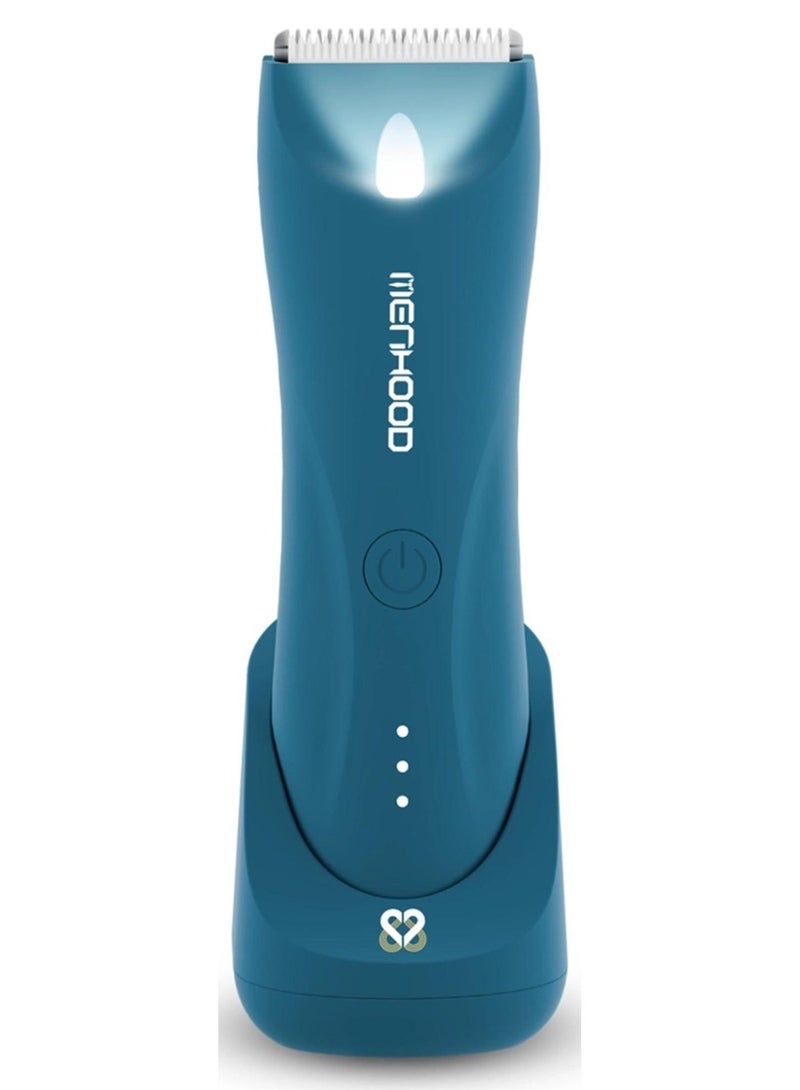 MENHOOD Waterproof Cordless Grooming Trimmer 1.0 Pro Blue & Intimate Wash for Men 150ML | Complete Male Grooming Kit | Full Body & Beard Trimmer with 150 Min Runtime | Rechargeable Electric Groomer & Shaver | Tea Tree & Neem Oil Foaming Wash | Anti-Fungal, pH Balanced, Skin Brightening & Long-Lasting Freshness(Vanilla) - Image 2