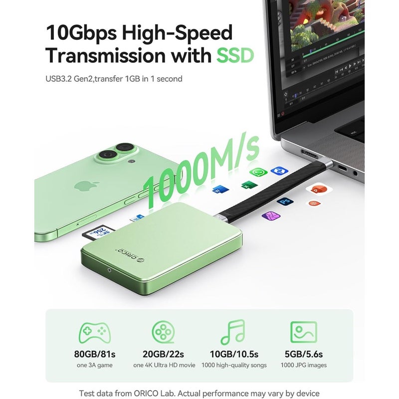 Magnetic M.2 NVMe SSD Enclosure USB 3.2 Gen 2 10 Gbps PD 100 W TF SD Card Reader MagSafe Dock for iPhone 17 16 15 Pro Max Plus 2230 2242 2260 2280 B+M Key Home Office Travel Black AP80F - Image 3