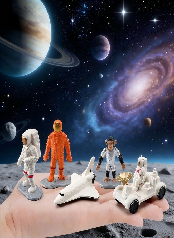 Fevoila 19 Pcs Astronaut Figurines Cake Topper Outer Space Spaceman Figure Statue Tabletop Ornament Miniature Astronaut Figures for Outer Space Birthday Cake Decoration (Style 1) - Image 5
