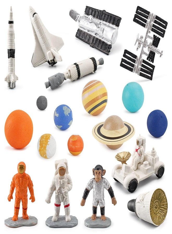 Fevoila 19 Pcs Astronaut Figurines Cake Topper Outer Space Spaceman Figure Statue Tabletop Ornament Miniature Astronaut Figures for Outer Space Birthday Cake Decoration (Style 1) - Image 2