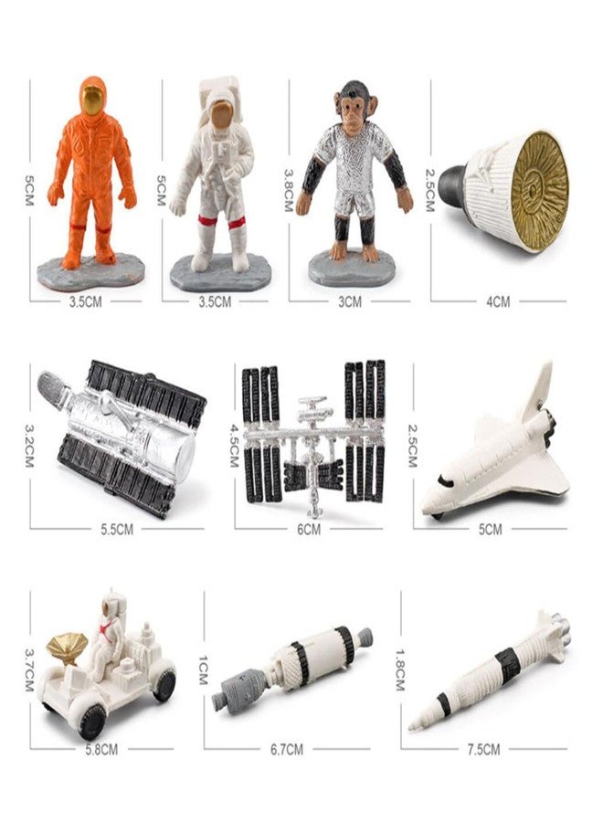 Fevoila 19 Pcs Astronaut Figurines Cake Topper Outer Space Spaceman Figure Statue Tabletop Ornament Miniature Astronaut Figures for Outer Space Birthday Cake Decoration (Style 1) - Image 4