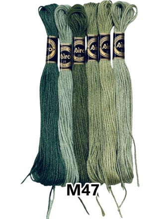 Airo Muline Etamine Cotton Embroidery Thread Thread 6 Piece Set 