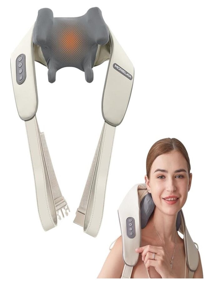 زوم بلس مدلك الرقبة مع الحرارة، الأنسجة العميقة اللاسلكية مدلك العجن الخبراء 4D، وسادة تدليك شياتسو للرقبة والكتف للرقبة والفخاخ وتخفيف آلام الظهر والساق، هدايا للرجال والنساء والأم والأب - Image 5