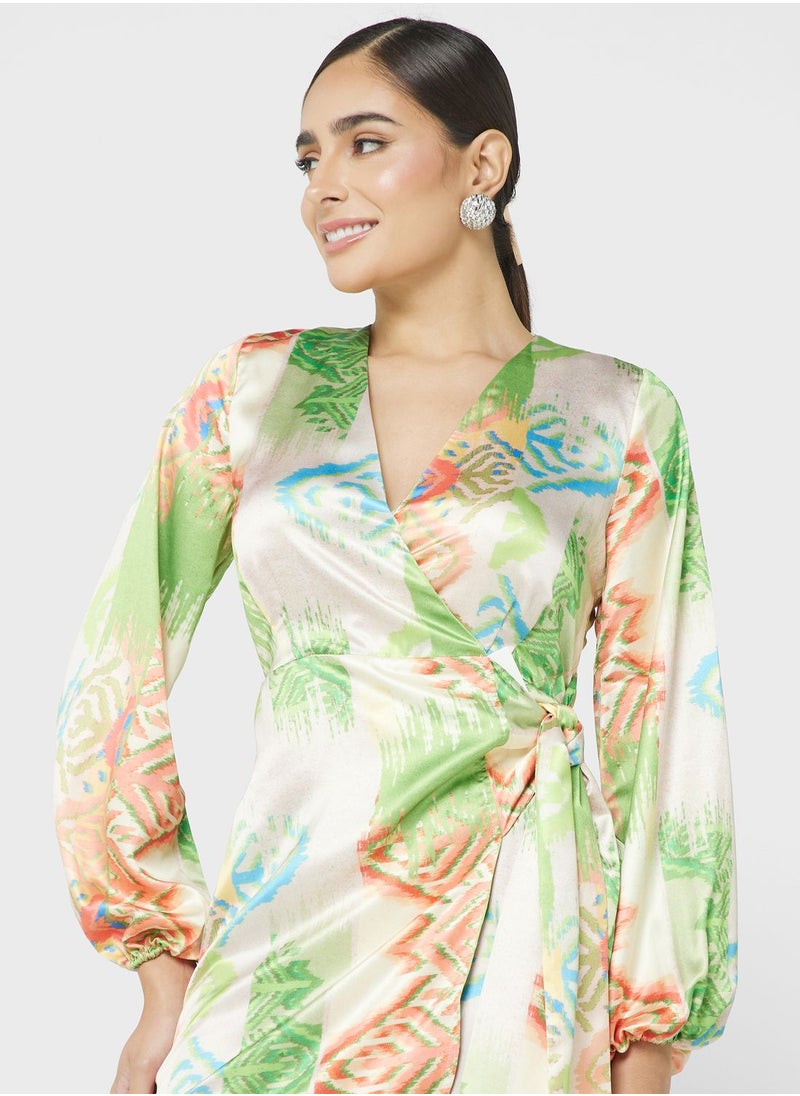 Never fully Dressed Printed Wrap Dress  - Image 3