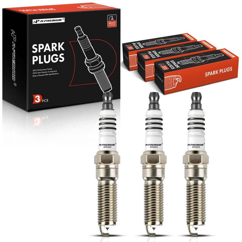 APremium Iridium Platinum Spark Plugs Compatible with Ford Focus 20152018 Fiesta 20142017 EcoSport 20182020 L3 10L Pack of 3