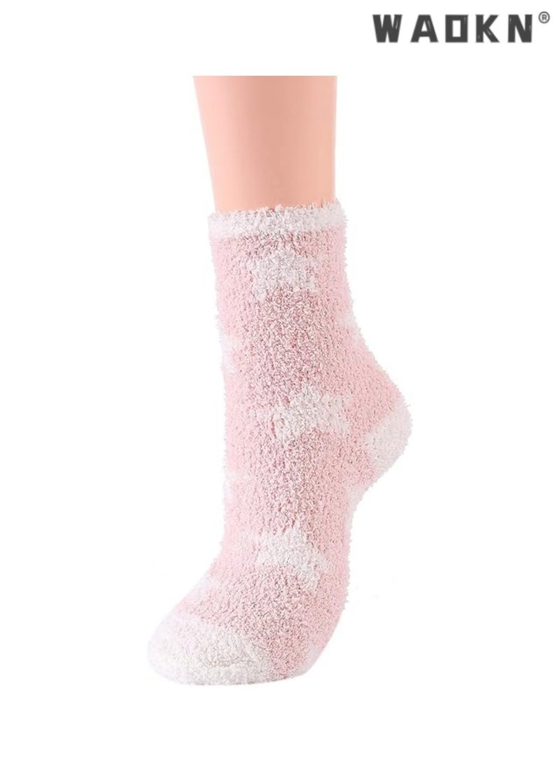 WAOKN 5-Deal Women's Winter Warm Fluffy Socks with Fleece Microfiber, Soft and Cozy Slipper Sleep Socks with Anti-Slip Athletic Design, Ideal Choice for Home Sleep, Thoughtfully Prepared Gifts for Women - Image 5