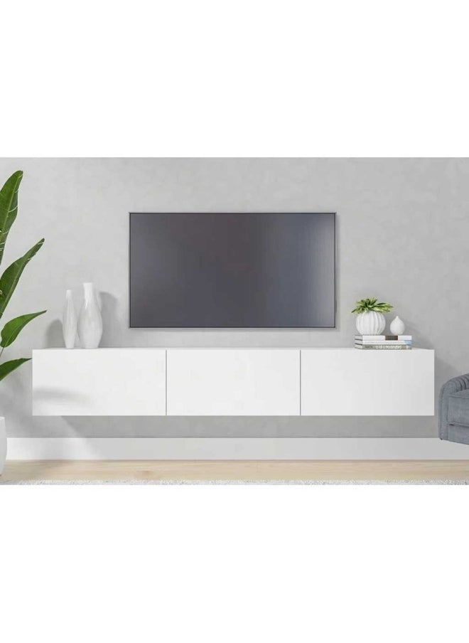 هومزمارت طاولة تلفاز ام دي اف أبيض - 180×30×30 سم  - Image 1