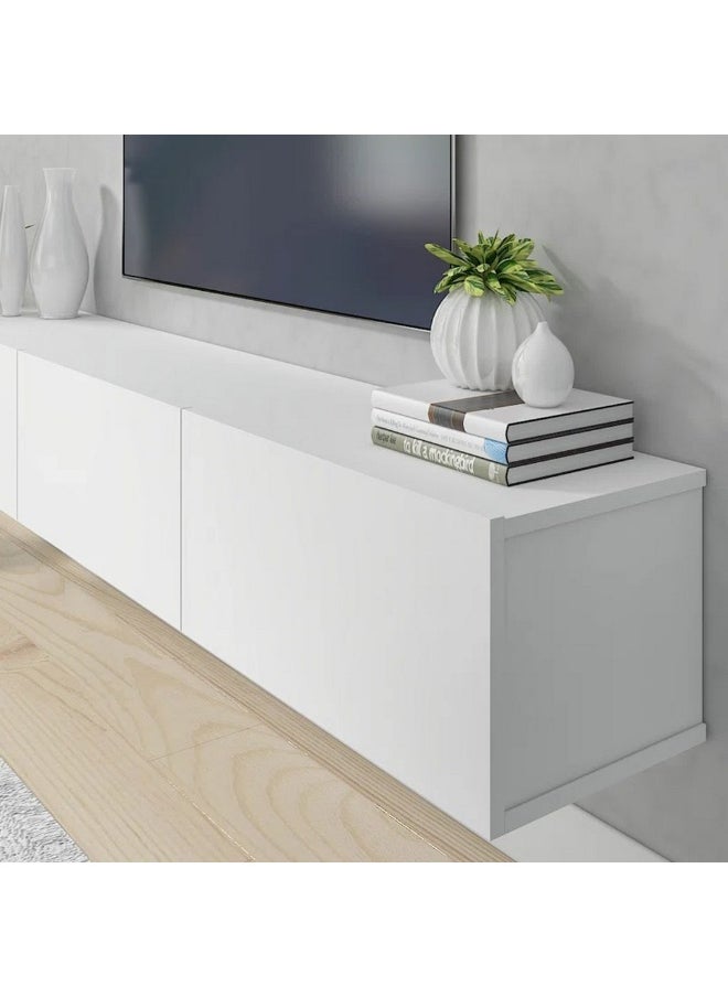هومزمارت طاولة تلفاز ام دي اف أبيض - 180×30×30 سم  - Image 3
