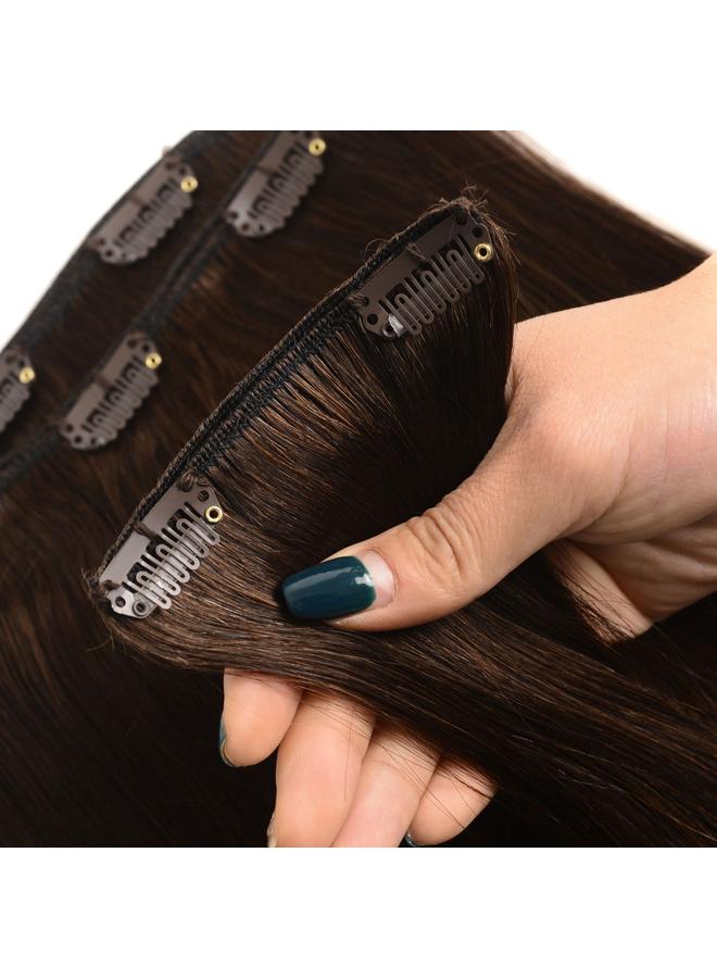 Bluejw Real Hair Seamless Hair Clip Hair European And American Wig Women's Straight Hair Real Wig 4-piece Clip Hair - Image 3