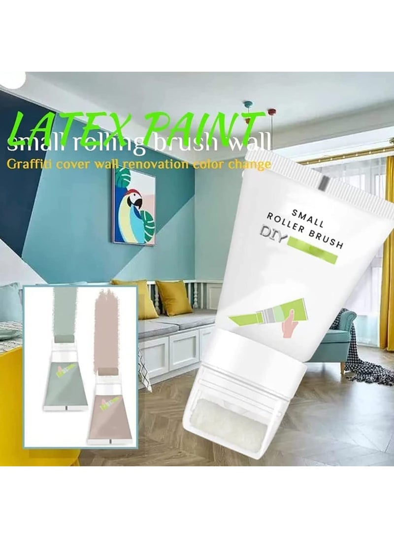 SYOSI 2 PCS Small Rolling Brush Wall Latex Paint - 2 in 1 Design 100g Wall Paint Repair Wall Paste, Environmentally Friendly Graffiti Paint, for Easy DIY Repair and Renovation for Wall (Pink) - Image 5