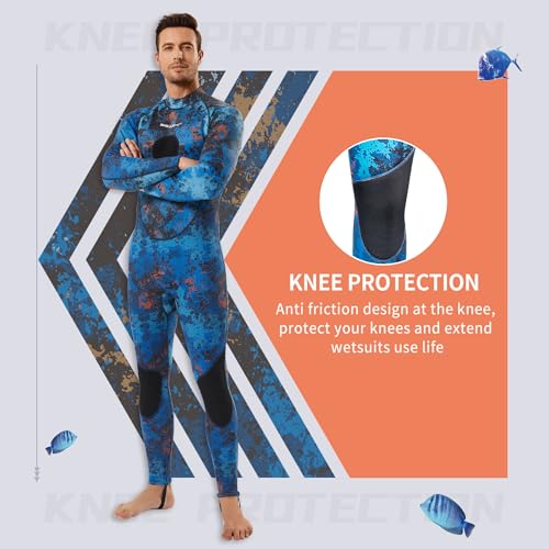 Seaskin Spearfishing Wetsuit for Mens, 1.5mm Neoprene Camo Full Body Diving Suits for Snorkeling Swimming (Camo 1.5mm, Medium) - Image 4