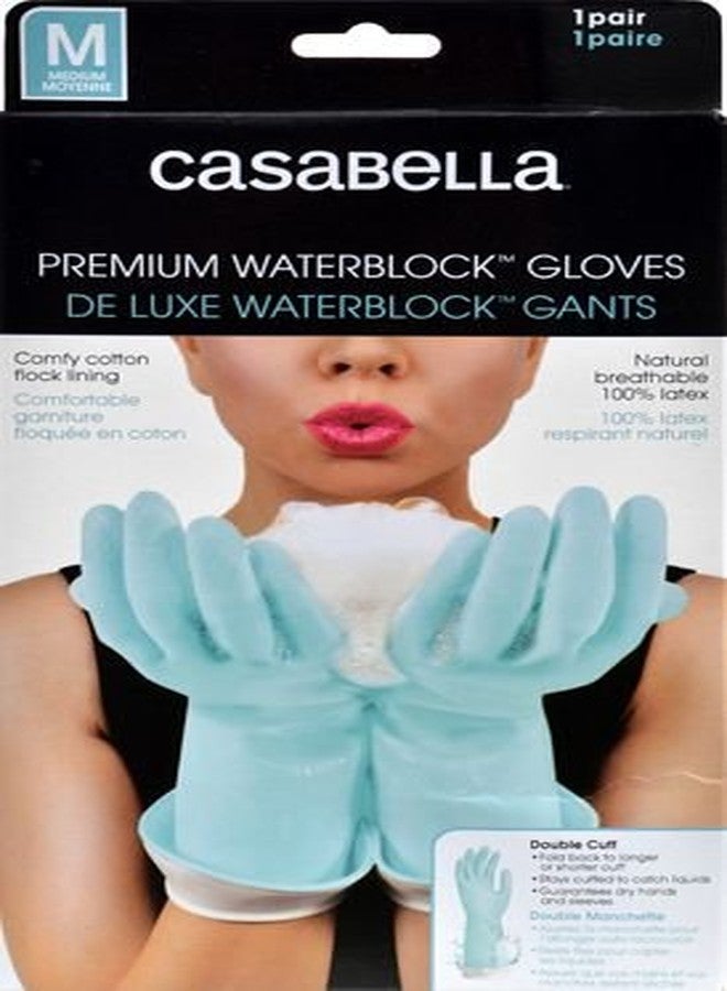 Casabella قفازات كاسابيلا أكوا ووتر بلوك المميزة زرقاء، متوسطة (عبوة من 1) - Image 2