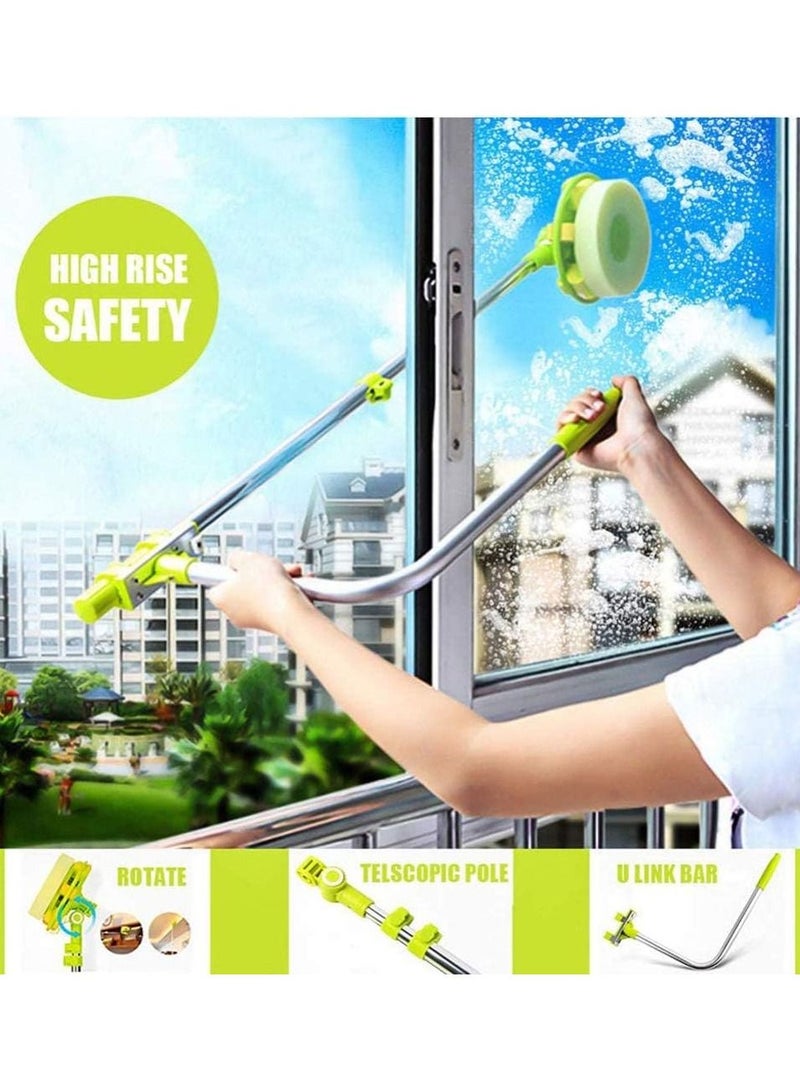 Telescopic Window Cleaner and Squeegee, 2 in 1 Glass Window Cleaning Squeegee Blade Wiper, Rotatable Window Mirror Cleaning Tools  - Image 3