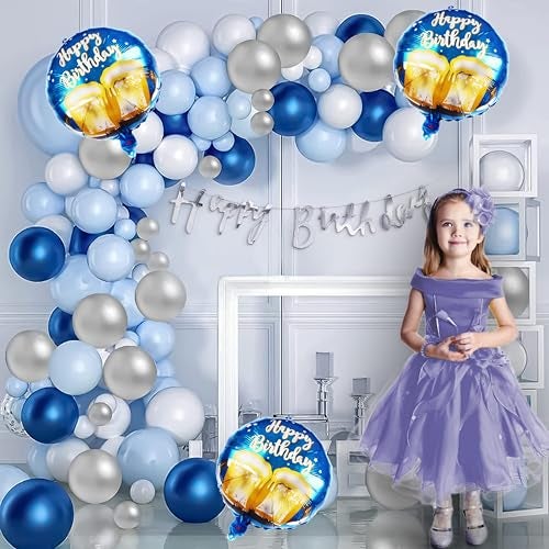 TOYXE Blue Theme Birthday Decoration Kit for Boys - 66 Pieces Set for Husband | Birthday Decorations With Balloons - Image 2