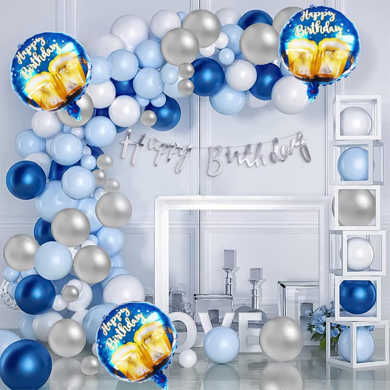 TOYXE Blue Theme Birthday Decoration Kit for Boys - 66 Pieces Set for Husband | Birthday Decorations With Balloons - Image 5